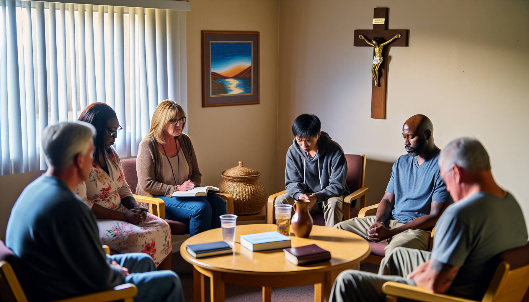 Group session in progress at Faith-Based Sobriety Sanctuaries