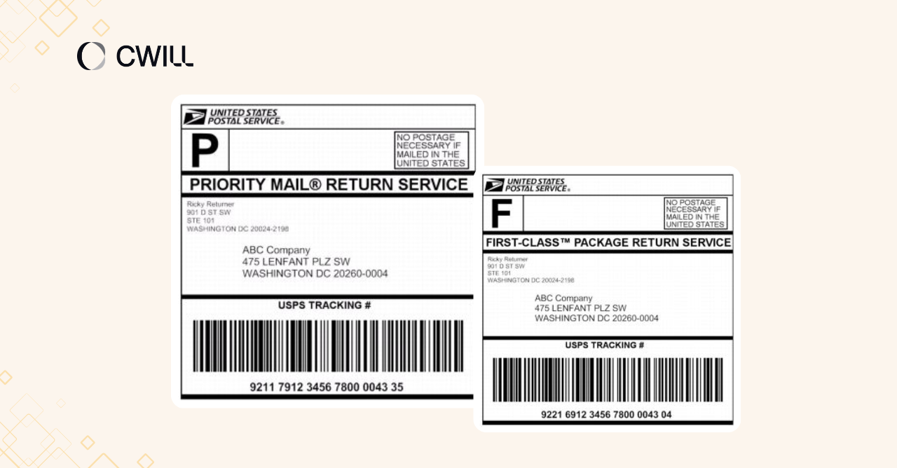 Pre-paid return Shipping labels