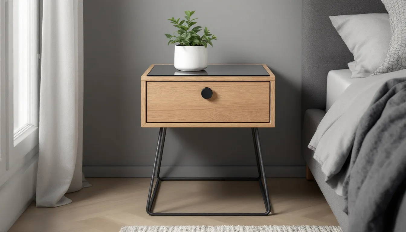 Compact bedside tables designed for small spaces, perfect for maximizing functionality.
