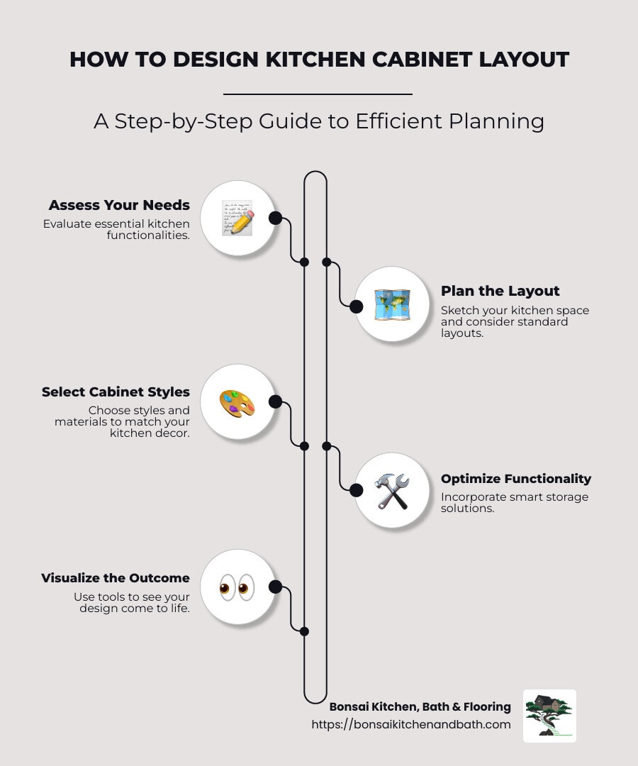 infographic of kitchen design process - how to design kitchen cabinet layout infographic infographic - u shaped kitchen - l shaped kitchen - countertop appliances