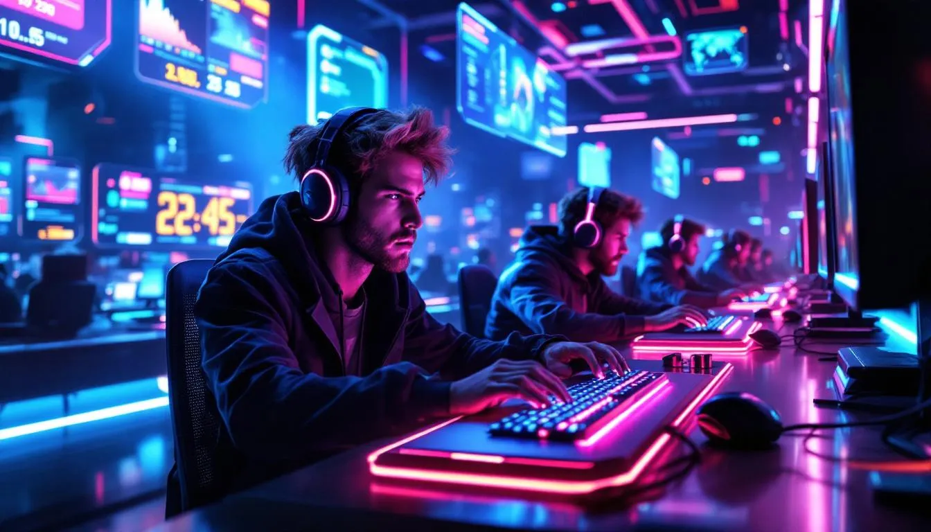 E-Sportler trainieren für Wettkämpfe.