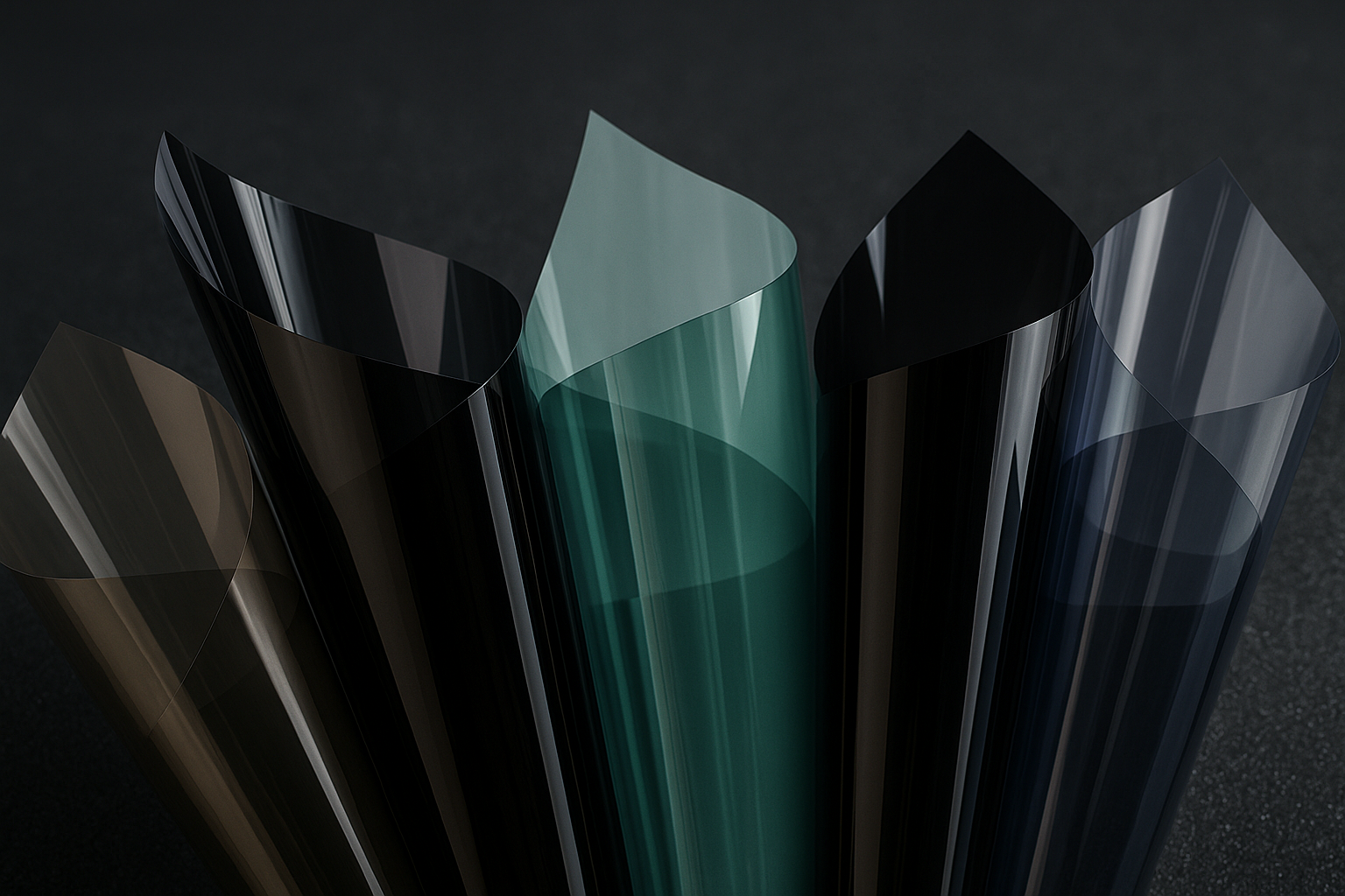 Display of different quality window tinit film