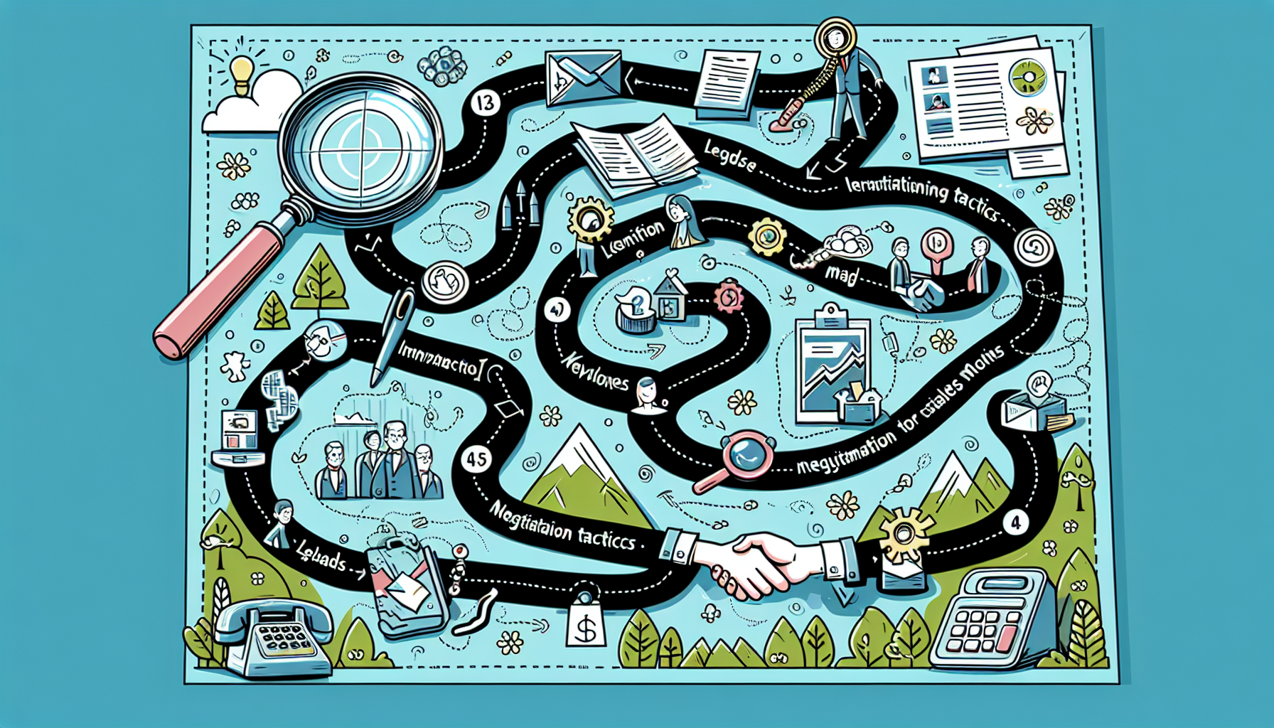 Illustration of a sales process