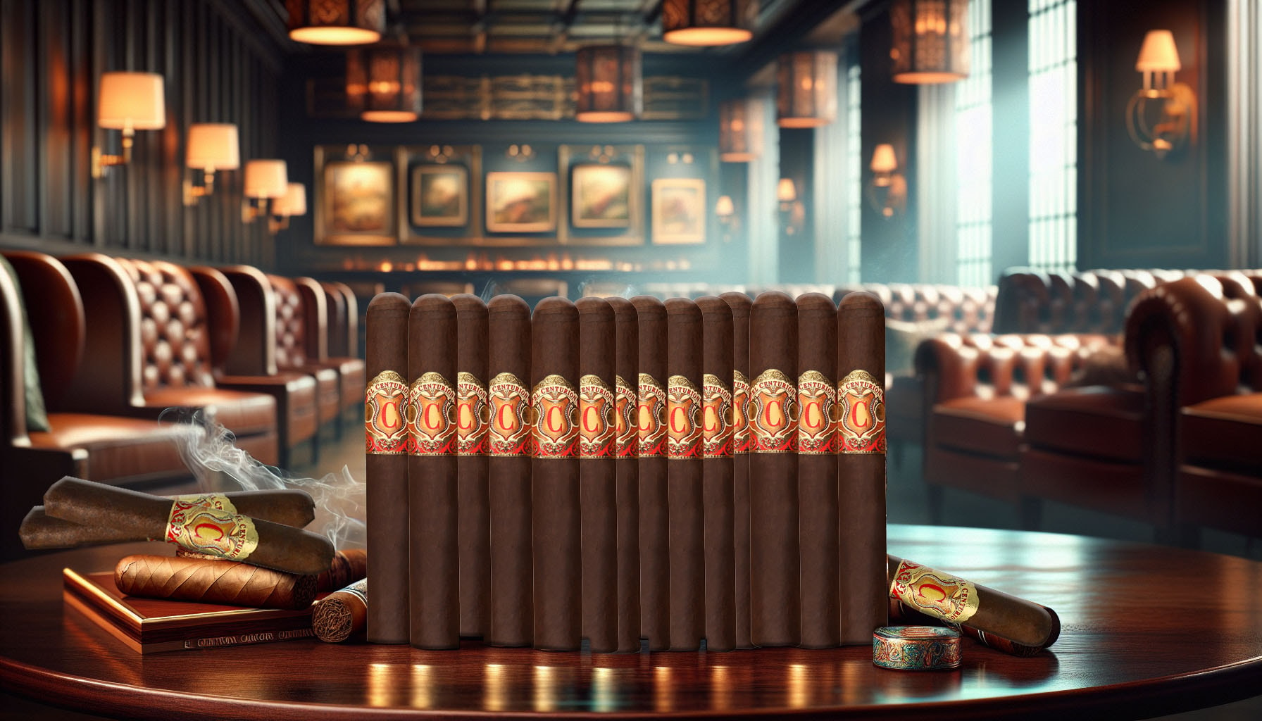 An artistic representation of My Father El Centurion cigars displayed elegantly.