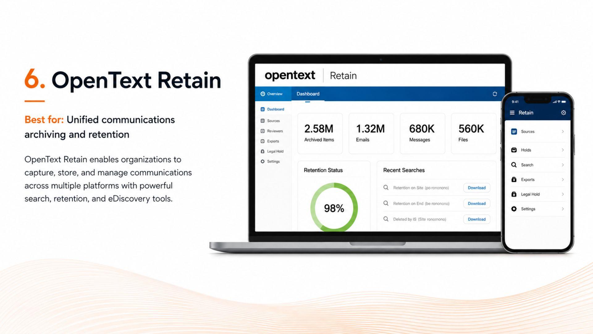 OpenText Retain لأرشفة اتصالات المؤسسات والاحتفاظ بها بشكل مركزي
