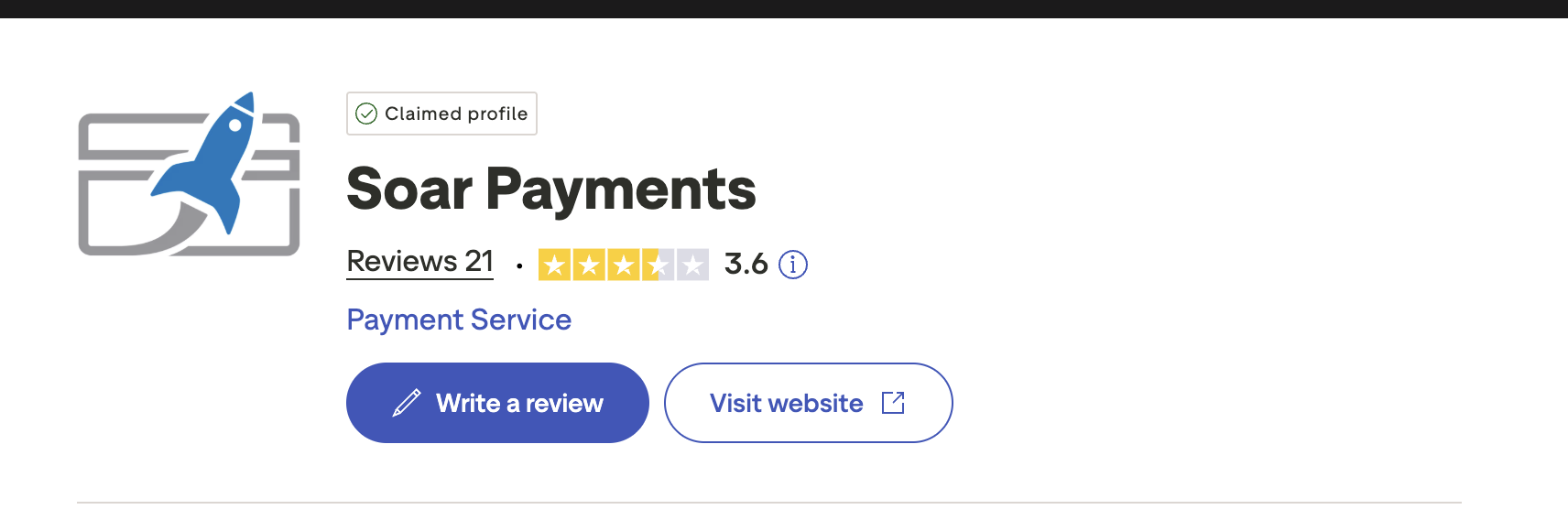 Soar Payments review on TrustPilot