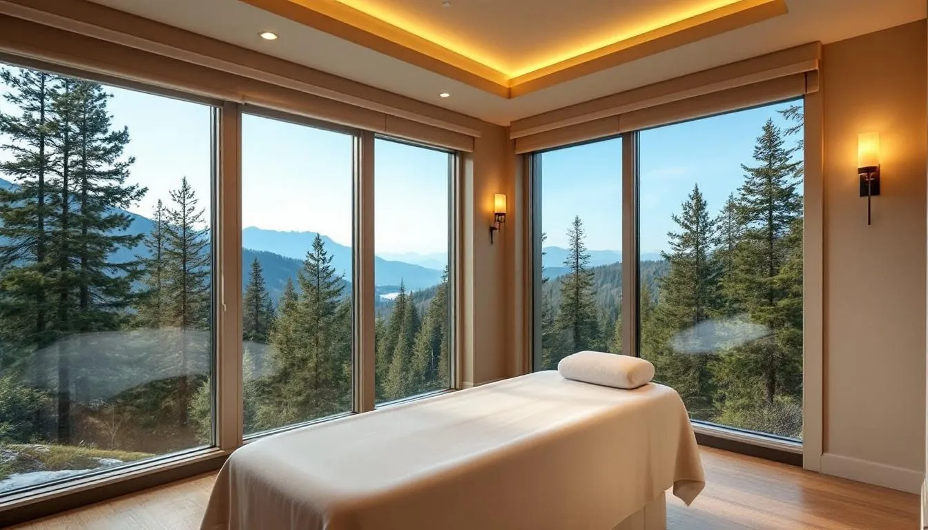 Professional massage therapy paired with panoramic Rocky Mountain views.