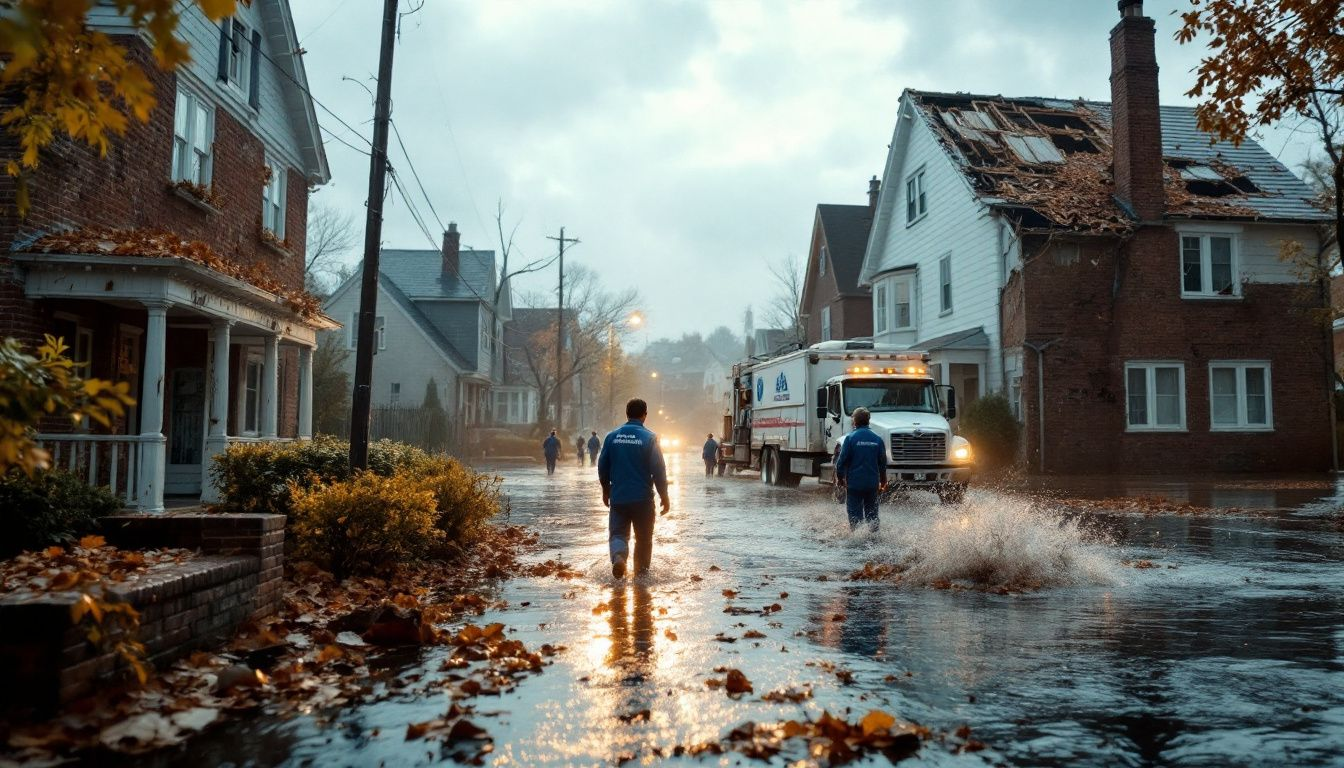 A professional team providing comprehensive water damage restoration services for Arlington