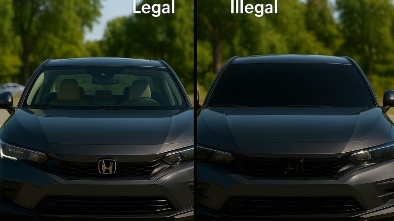 Legal personnel allowing a car to pass as its windshield film is complying to the law