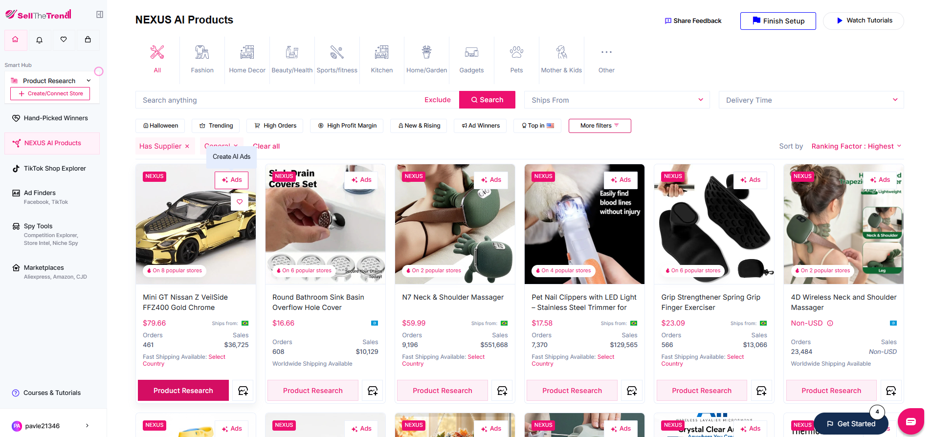 Sell The Trend Nexus AI products screenshots showcase.