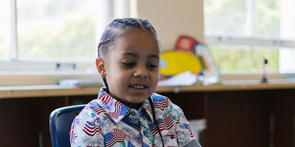 Child with braids