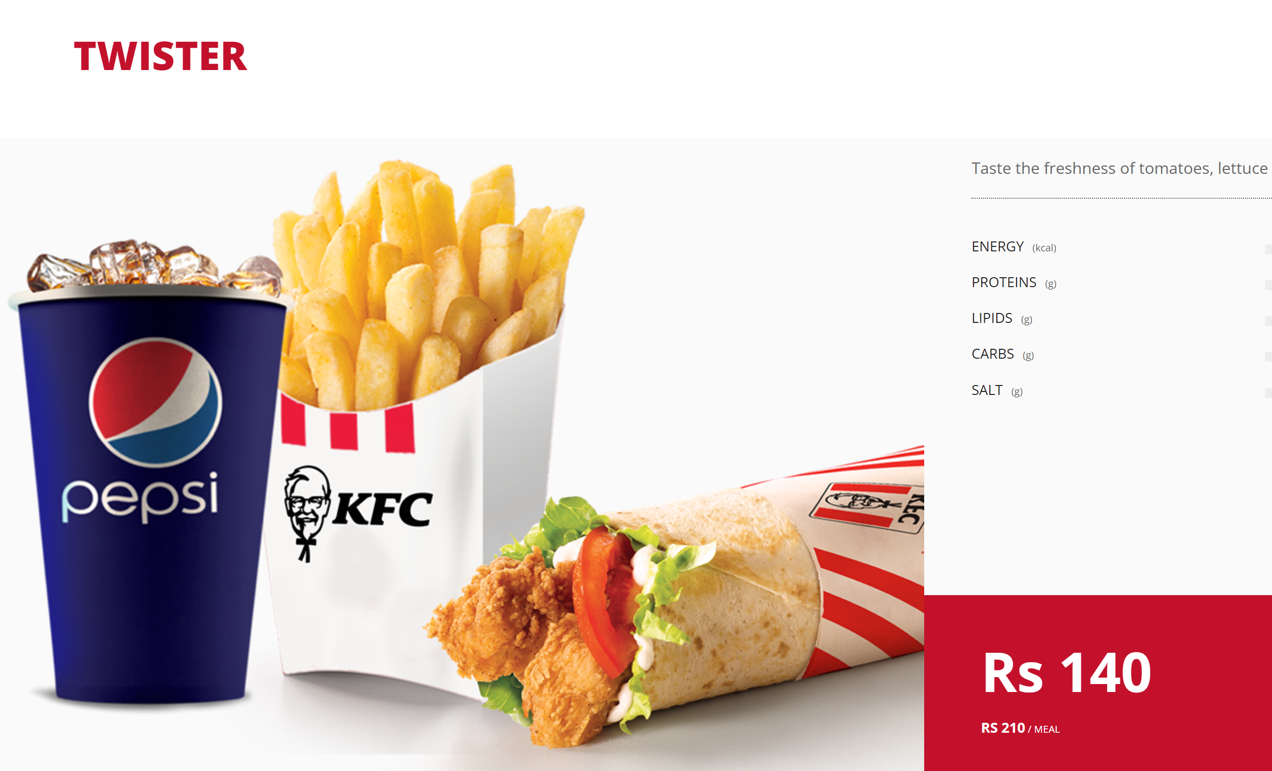 KFC Mauritius Twister Meal