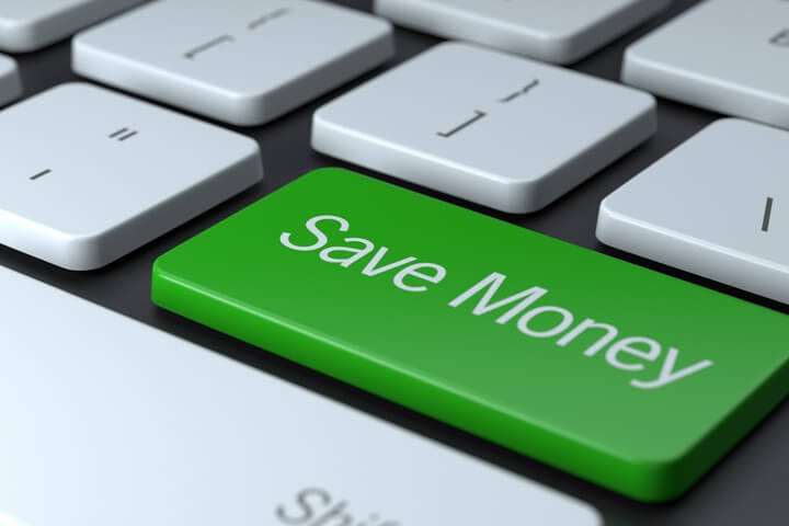 Keyboard with save money written on a key