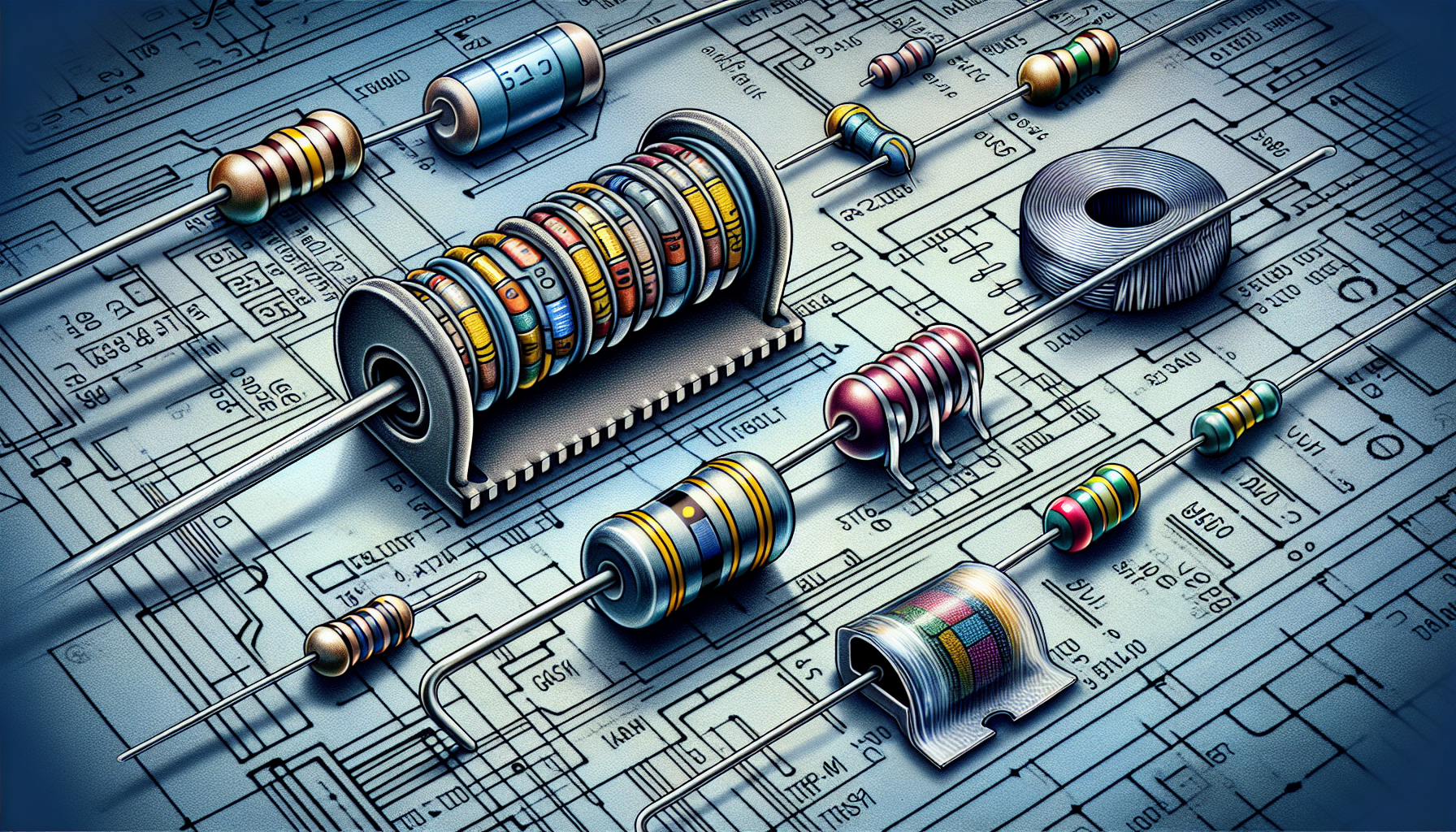 Illustration of different types of resistors