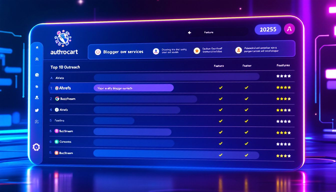 A chart comparing the top 10 blogger outreach services available in 2025.