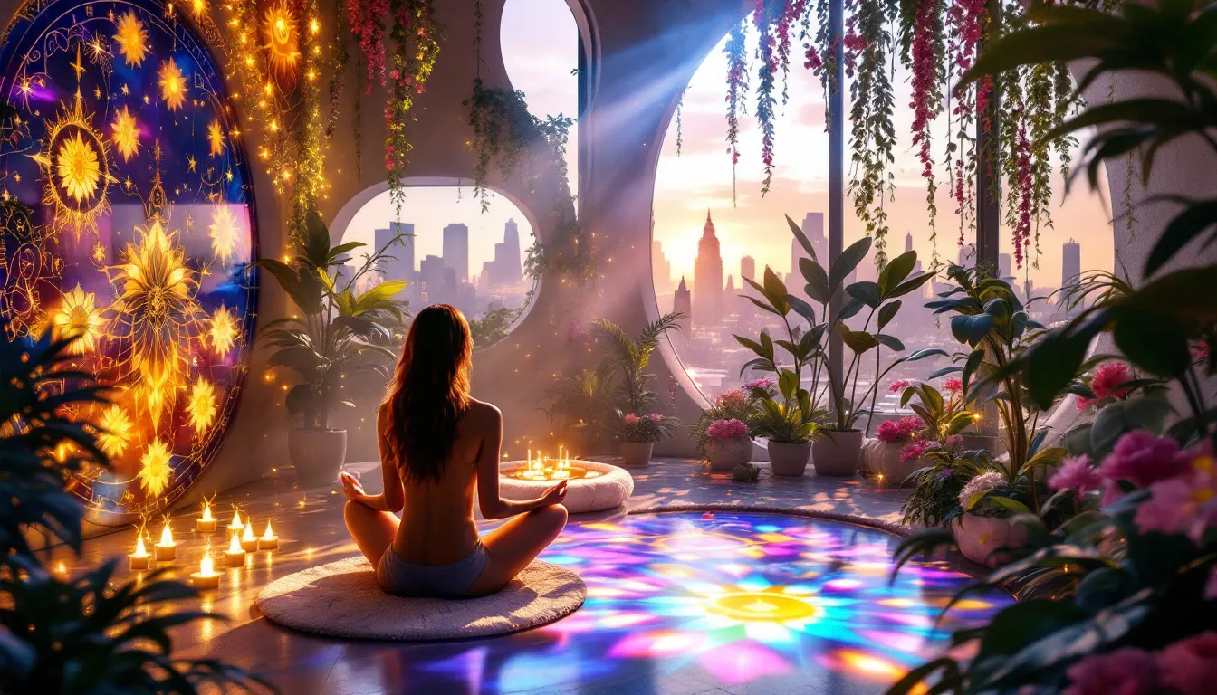 The benefits of Tantra practices showcased through a serene setting.