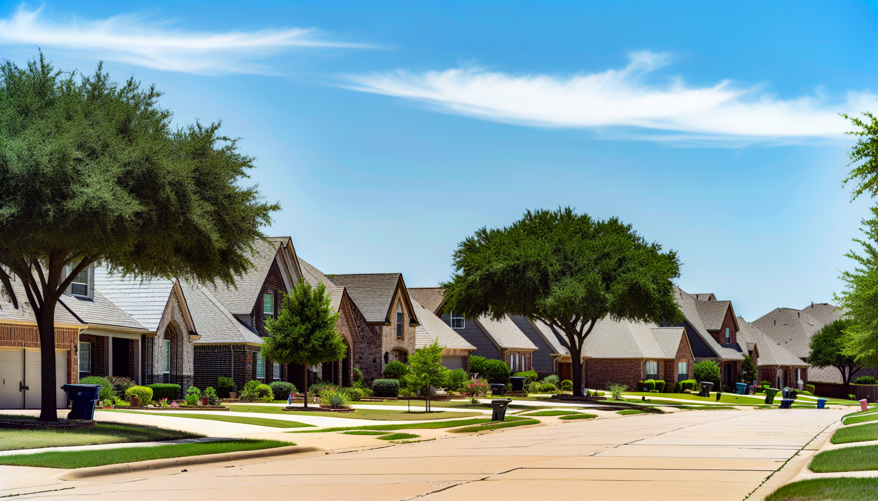 Suburban neighborhood in Texas with low property taxes and affordable rates