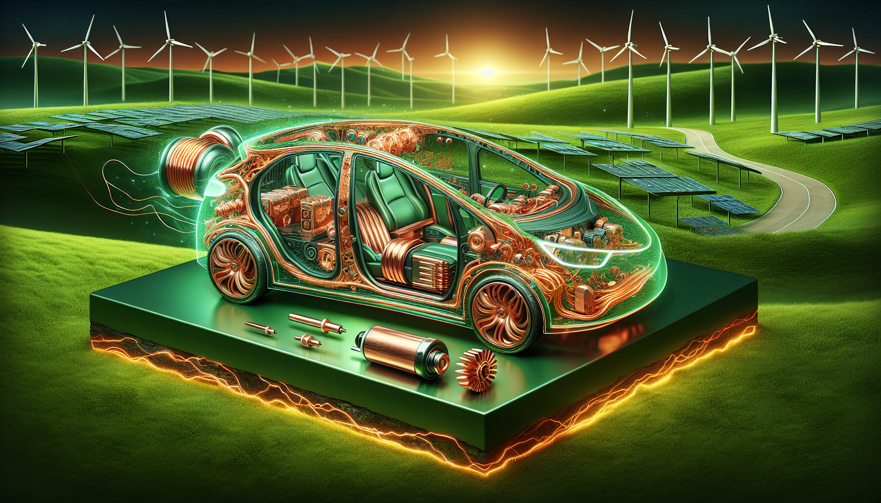 Illustration of the significance of copper in electric vehicles
