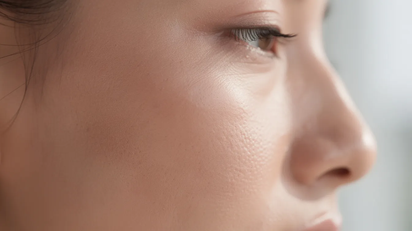 The image shows a side profile of a person's face, focusing on the area between the lower eyelid and cheek, highlighting features such as potential excess skin and signs of tiredness, which are common concerns for those considering eyelid surgery, like blepharoplasty. This view may illustrate the effects of sagging eyelids and under eye bags, emphasizing the need for cosmetic procedures to achieve a more youthful and refreshed appearance.