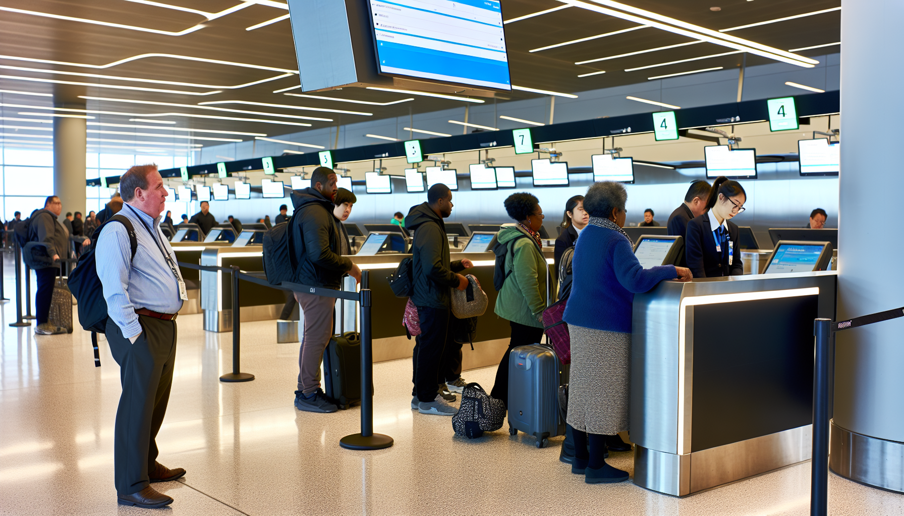 Porter Airlines check-in desk at Newark Liberty International Airport