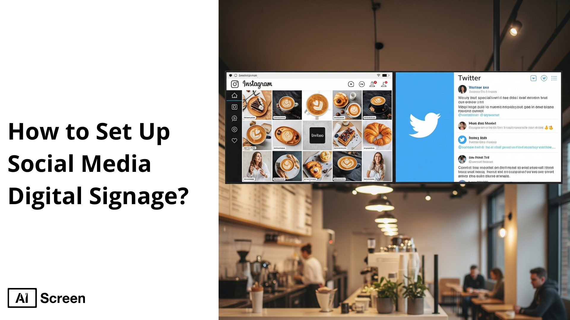 set up social media digital signage