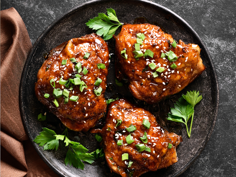 Chicken Thighs in Pepper Parmesan Sauce with Roasted Vegetables - keto dinner ideas