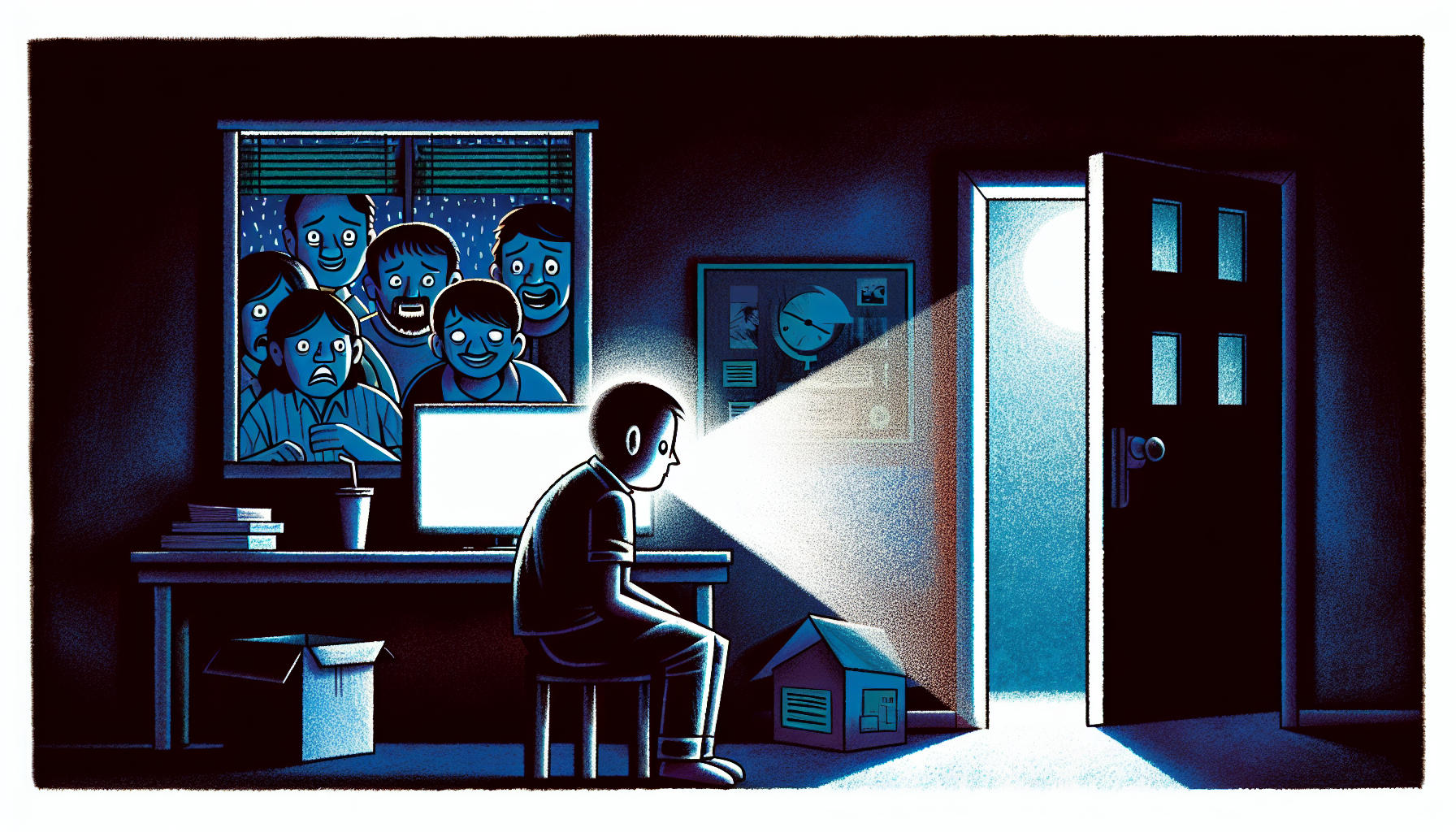 Cartoon depiction of the signs and symptoms of porn addiction