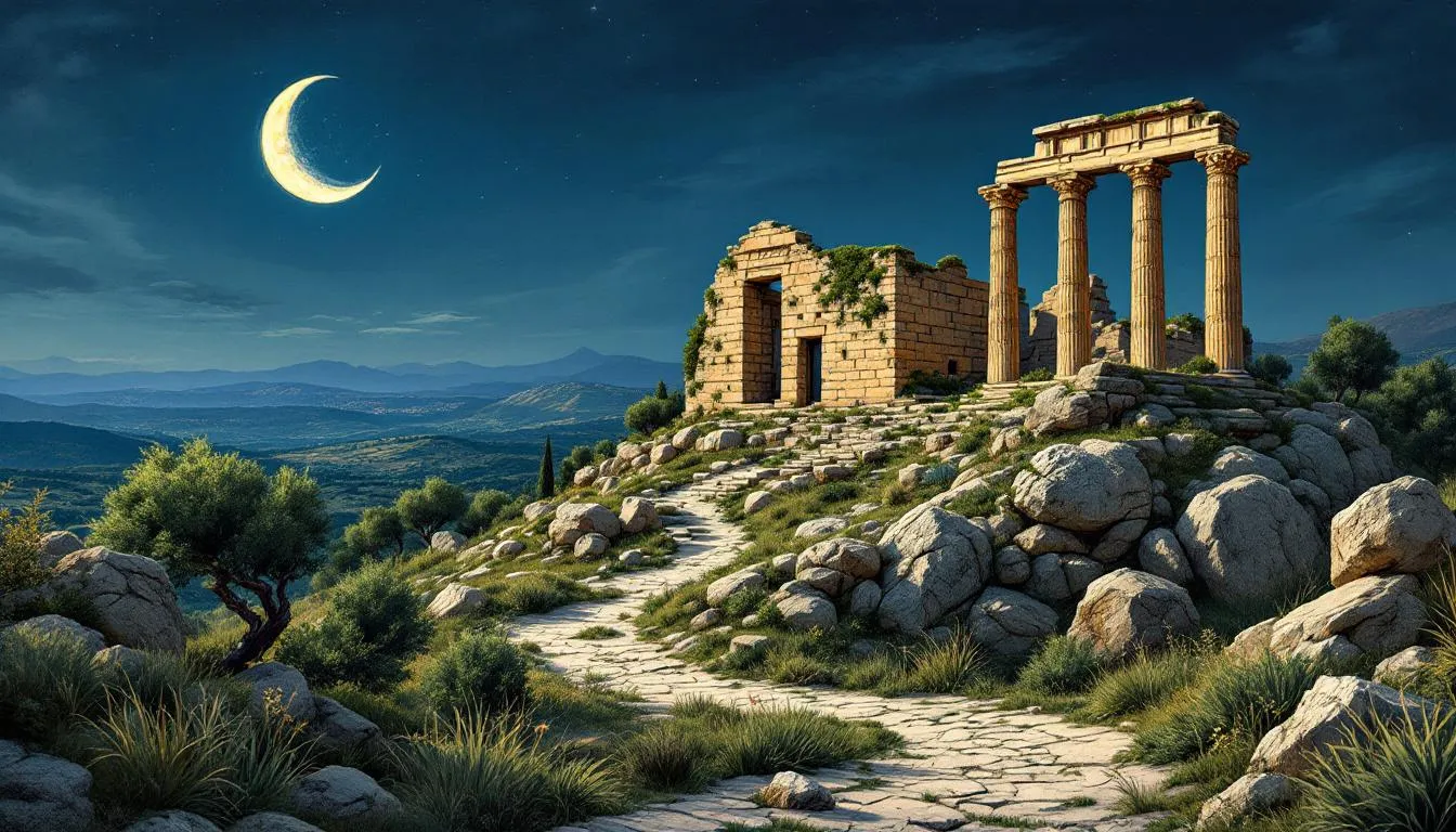 Alternatywne atrakcje w pobliżu akropolu w Rodos, w tym naturalny krajobraz.