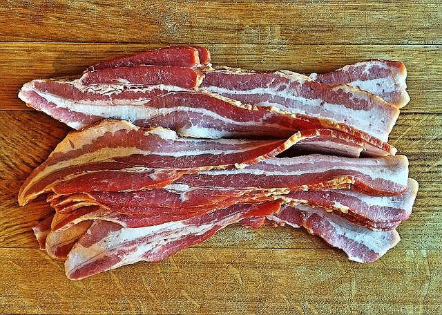 bacon, meat, pork