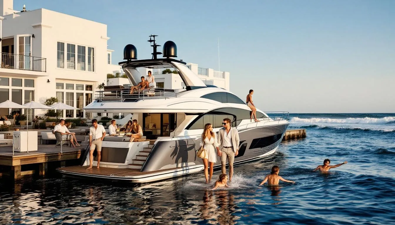 Families enjoying recreational activities on the water in Connecticut.