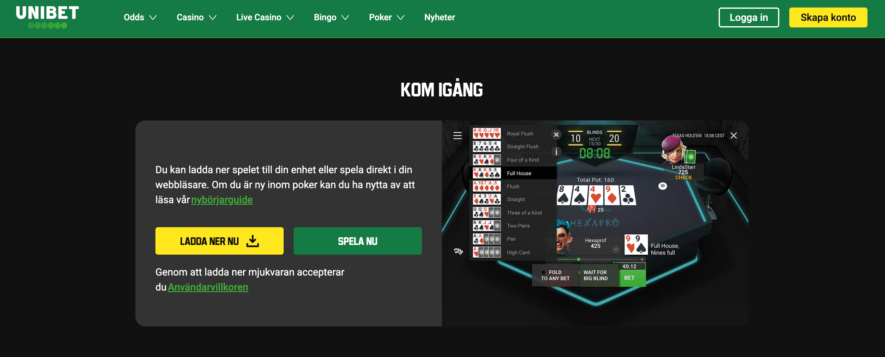 Unibet poker