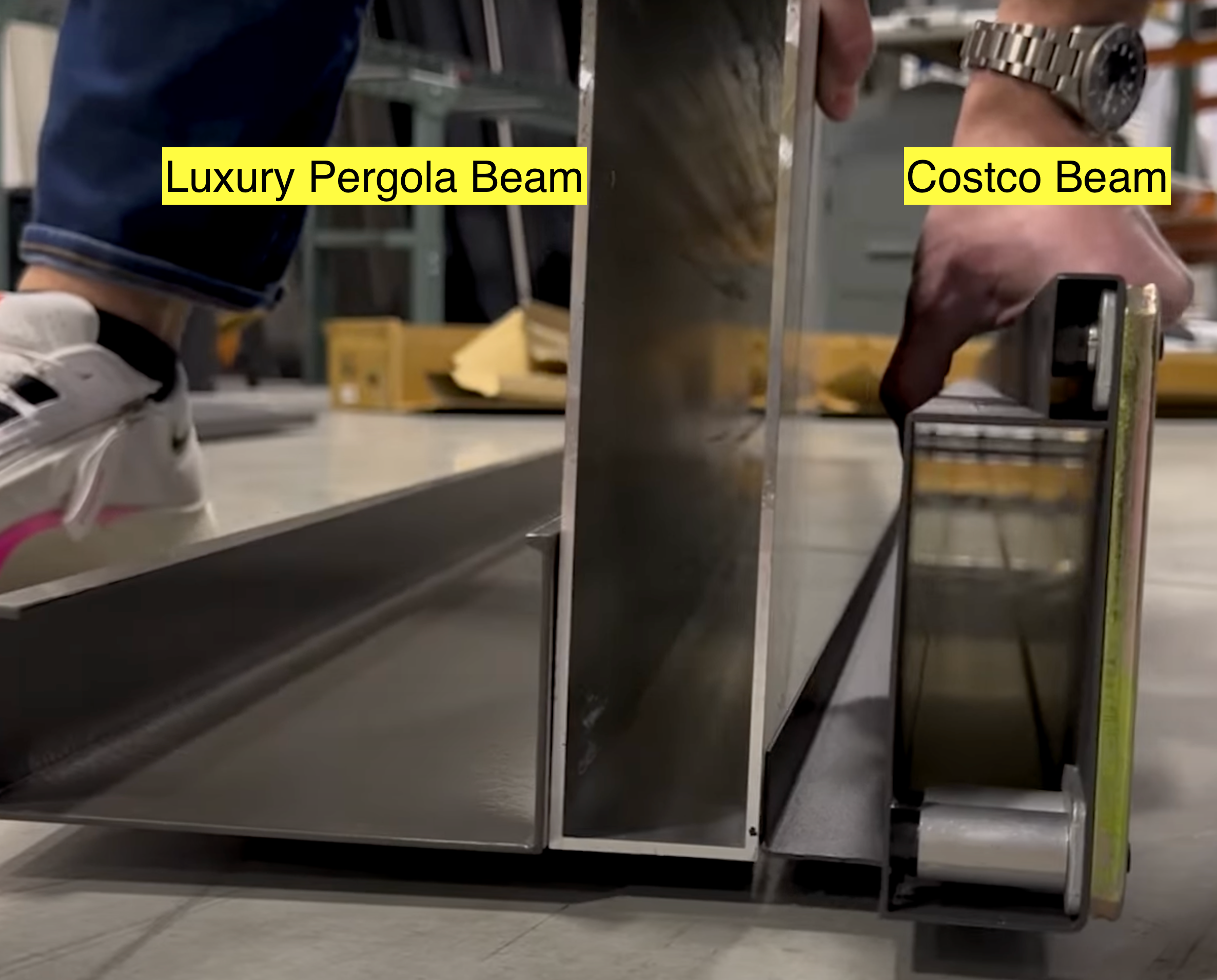 Costco pergolas beam compared to Luxury Pergola