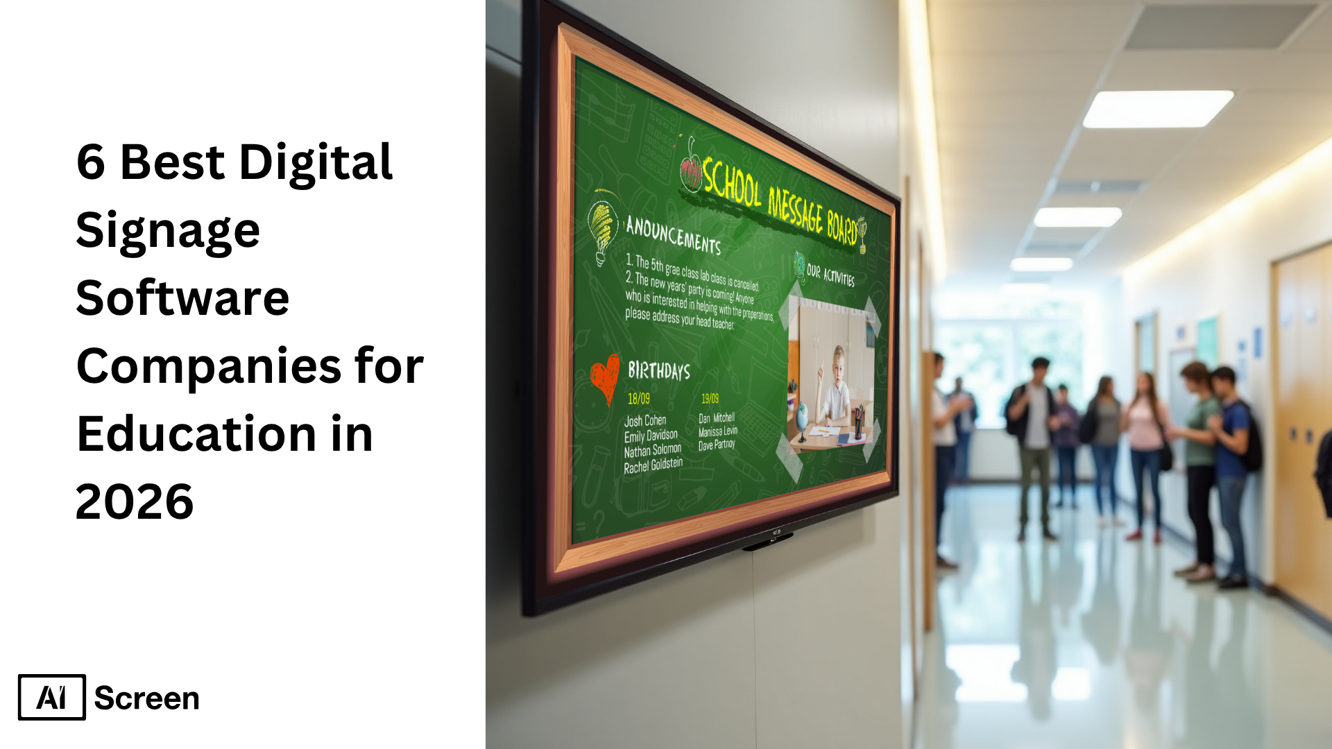 digital signage software for education showing school digital screens