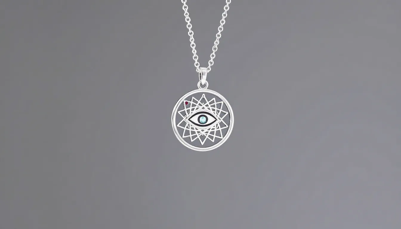 This image features a stunning sterling silver hand eye necklace, intricately designed with a hamsa hand symbol, believed to protect the wearer from negative energy and bring good fortune. The necklace is stylish and adjustable, making it a perfect gift for anyone seeking blessings, health, and happiness in their everyday style.