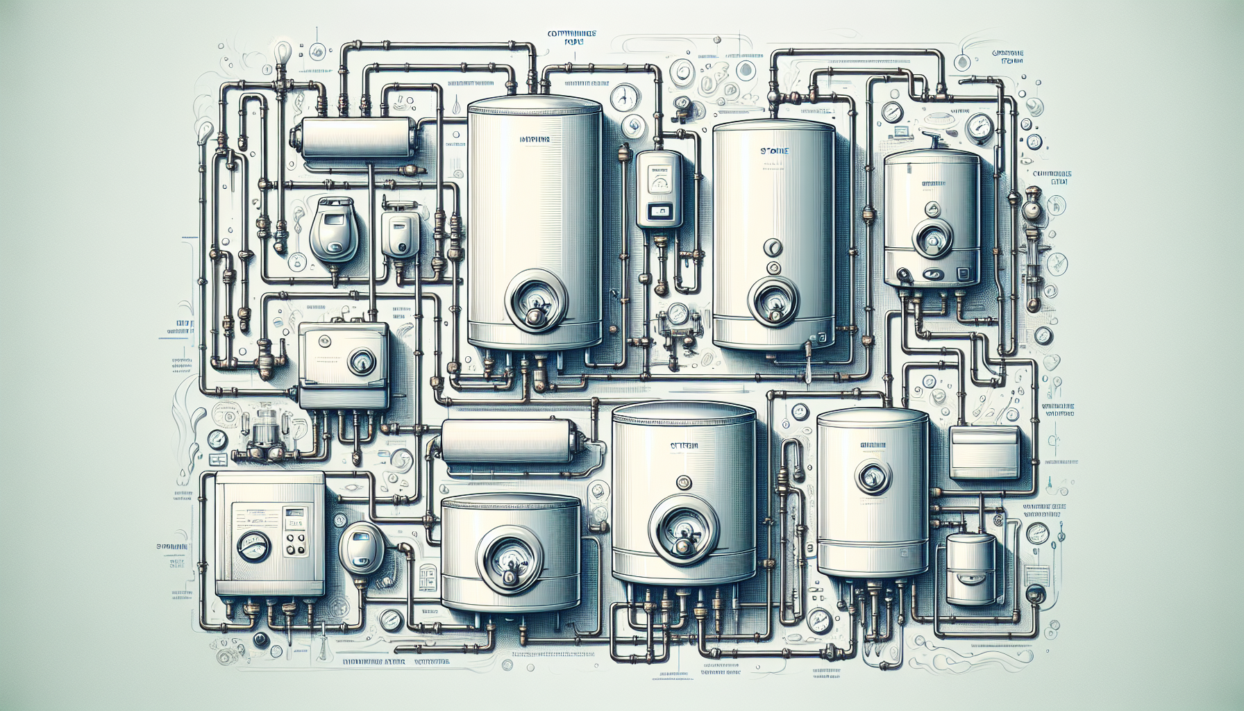 An illustration comparing different types of gas hot water systems.