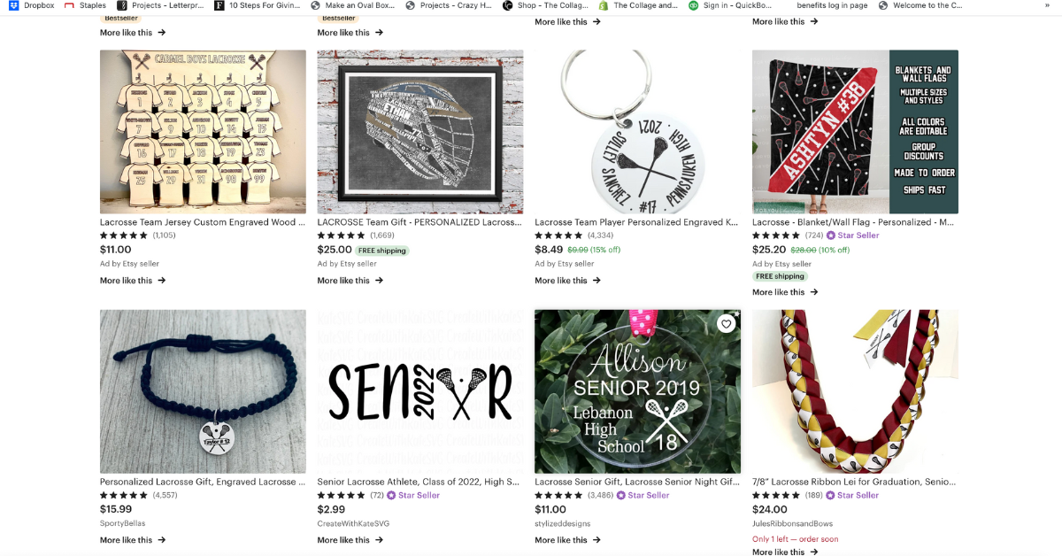 Start your search for the best gifts for lacrosse players on Pinterest, Etsy, or Amazon Handmade
