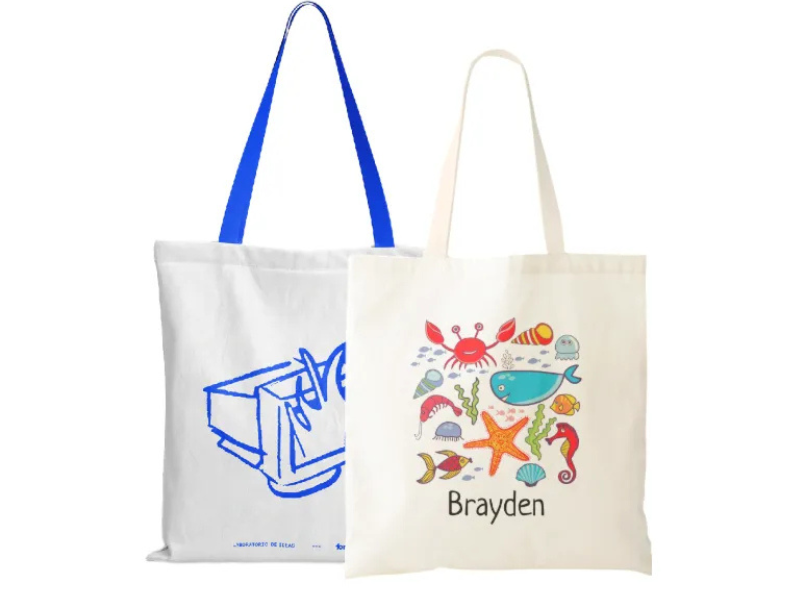 An illustration of cotton tote bags