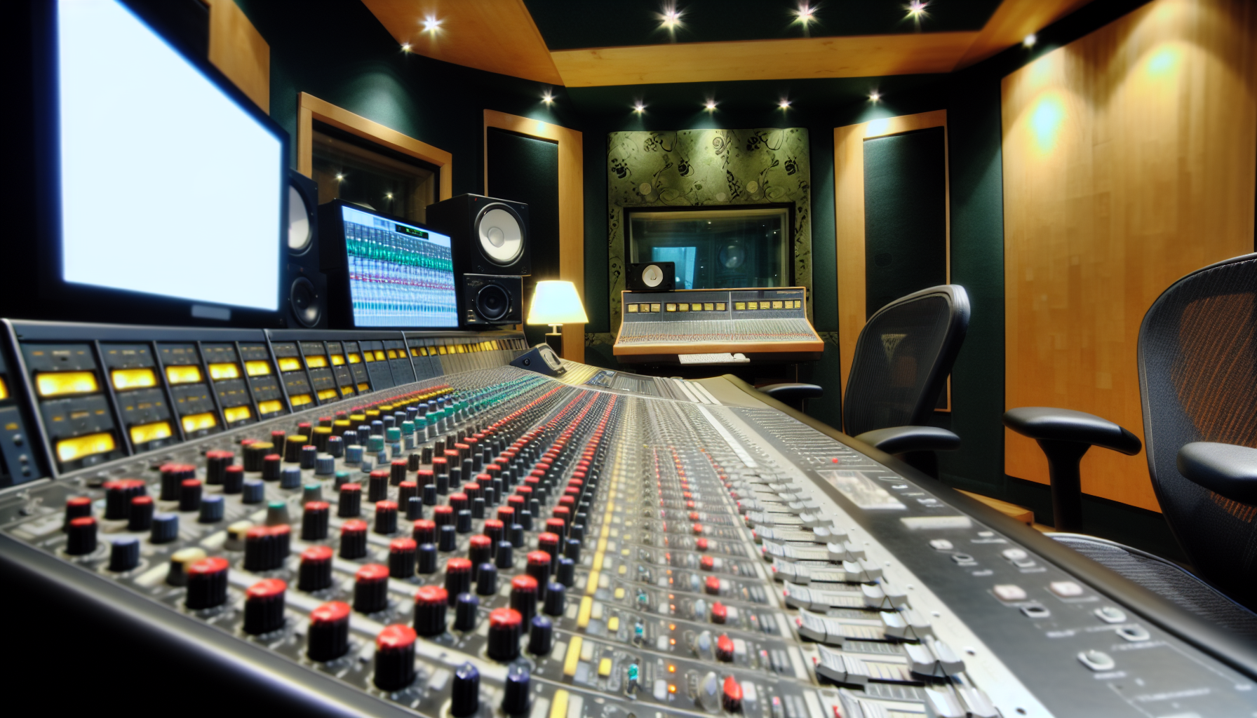 Recording studio with mixing equipment