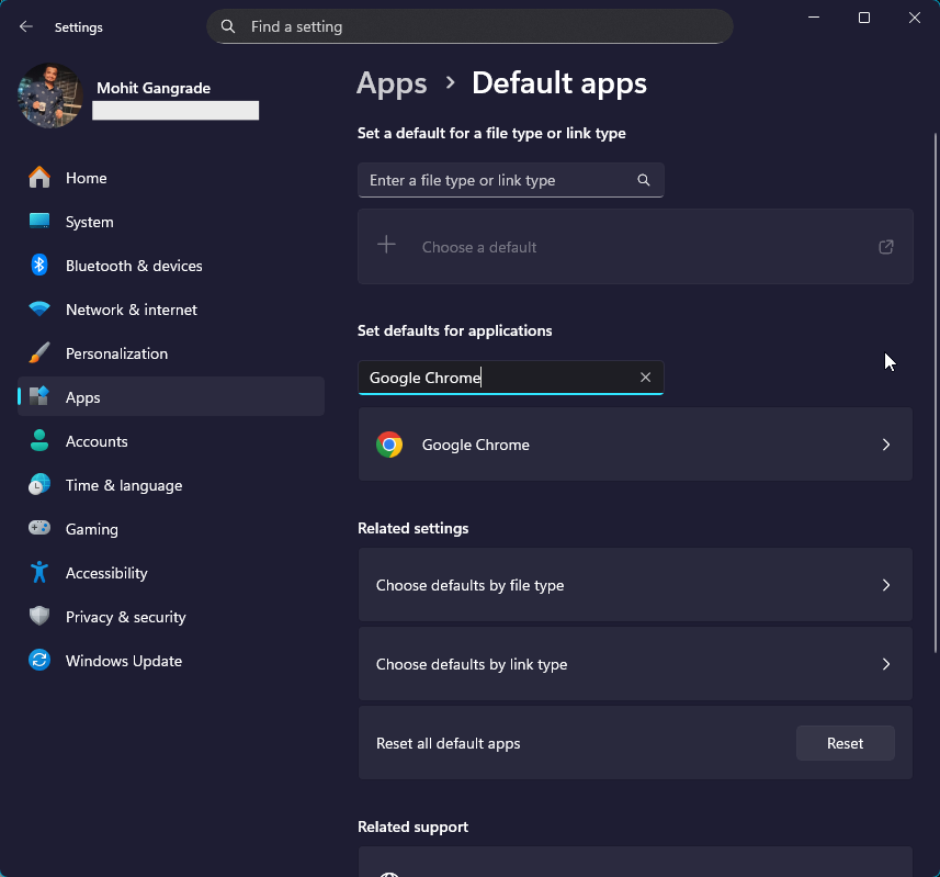 Search for Google Chrome.