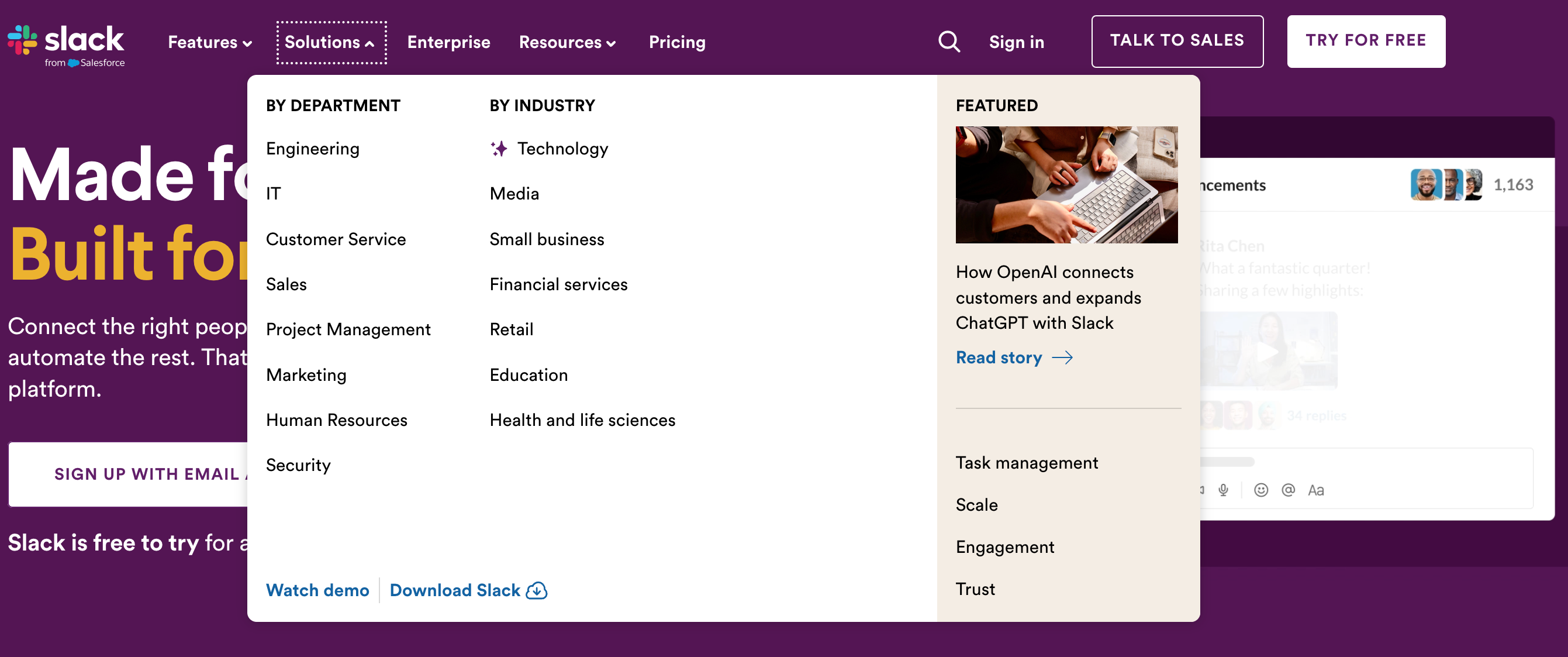 Slack website