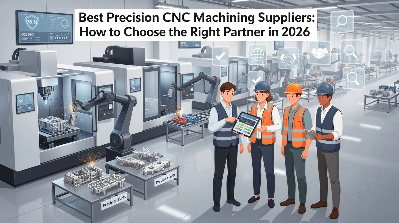 The image illustrates a modern CNC machining facility, showcasing advanced CNC machines and equipment used for precision machining services. It highlights various machining processes such as CNC milling and turning, emphasizing the technological advancements and exceptional precision required to produce complex parts for industries like aerospace and automotive.