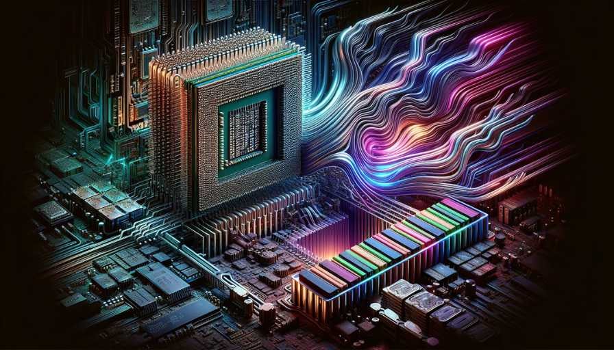 Illustration of computer processor and RAM for apple macs and interl based PCs