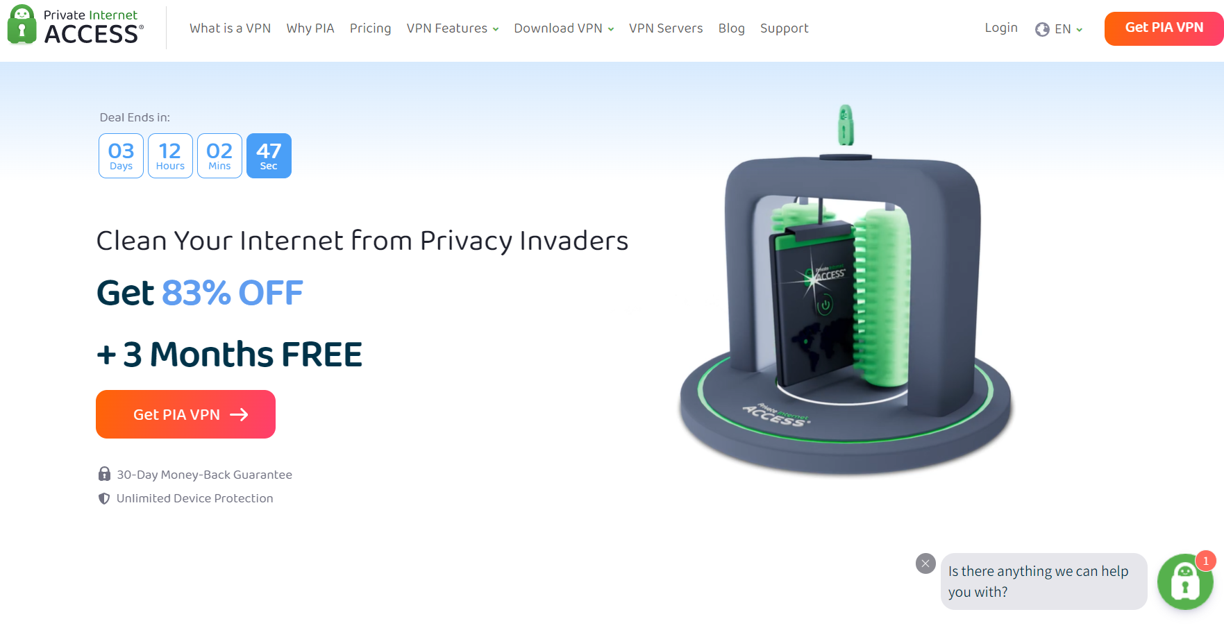 PIA VPN Homepage