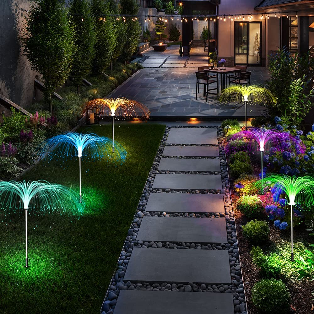 Fiber optic solar fountain lights. Courtesy Amazon.com