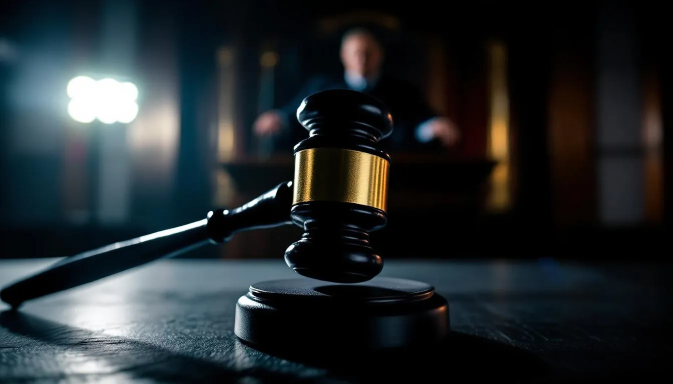 A blurred image of a gavel representing DWI penalties in Texas.