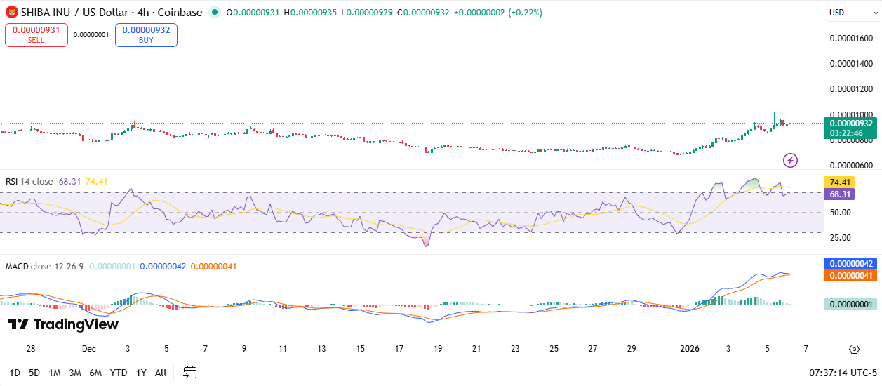 SHIB/USDT Chart: TradingView
