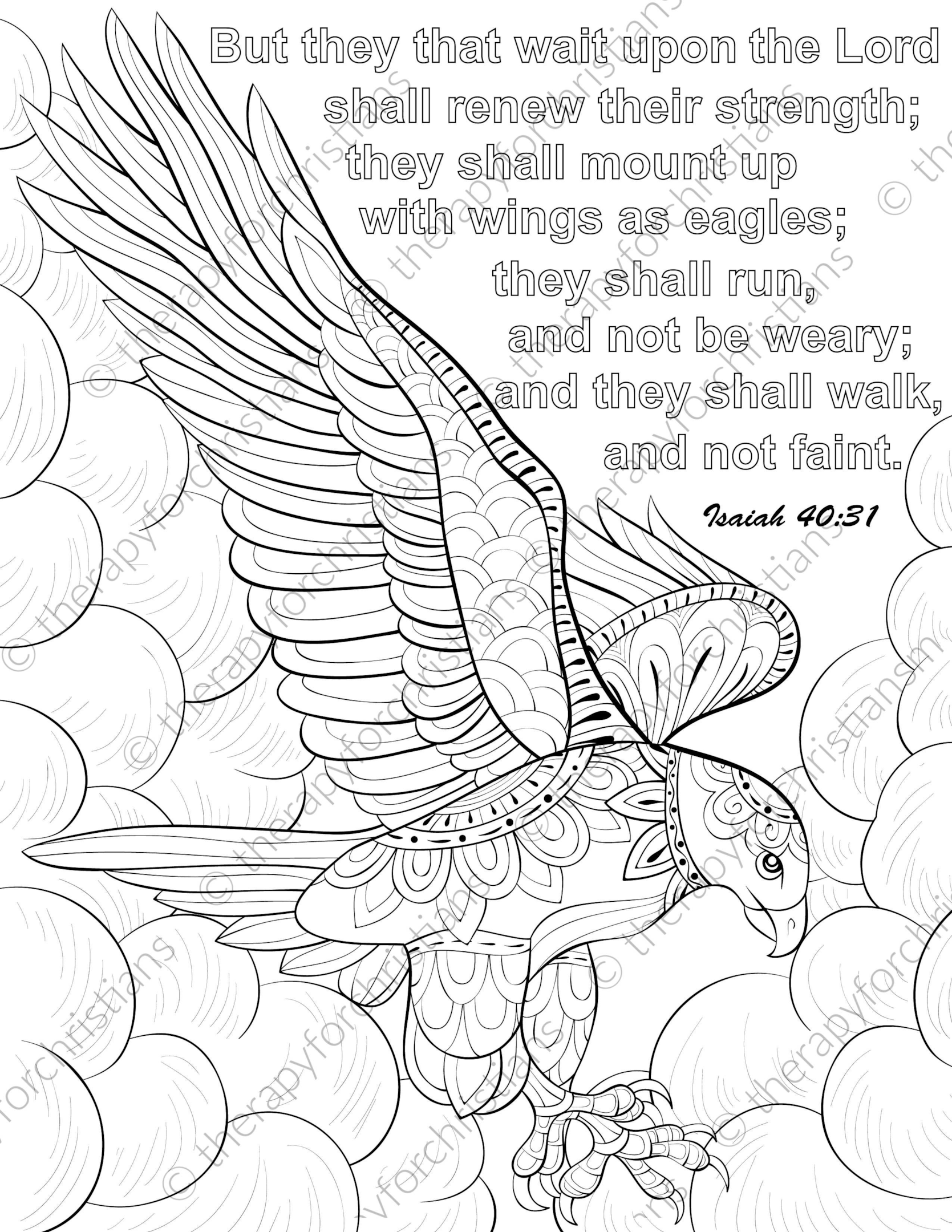 Isaiah 40:31 Bible verse coloring pages