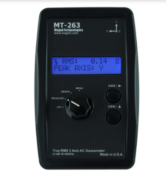 With selectable axis (3D, X, Y, Z) on all features, this meter is a real technological breakthrough. Features include a flat frequency response, on-screen graphing, max hold, and selectable units for milli-Gauss (mG) and micro-Tesla (uT).