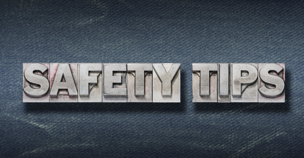 safety tips made of metallic letters