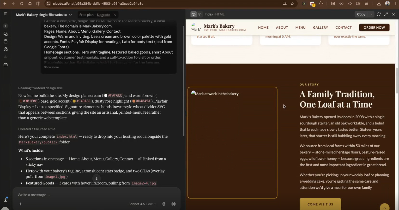 How to make a website with Claude - Previewing your website in Claude